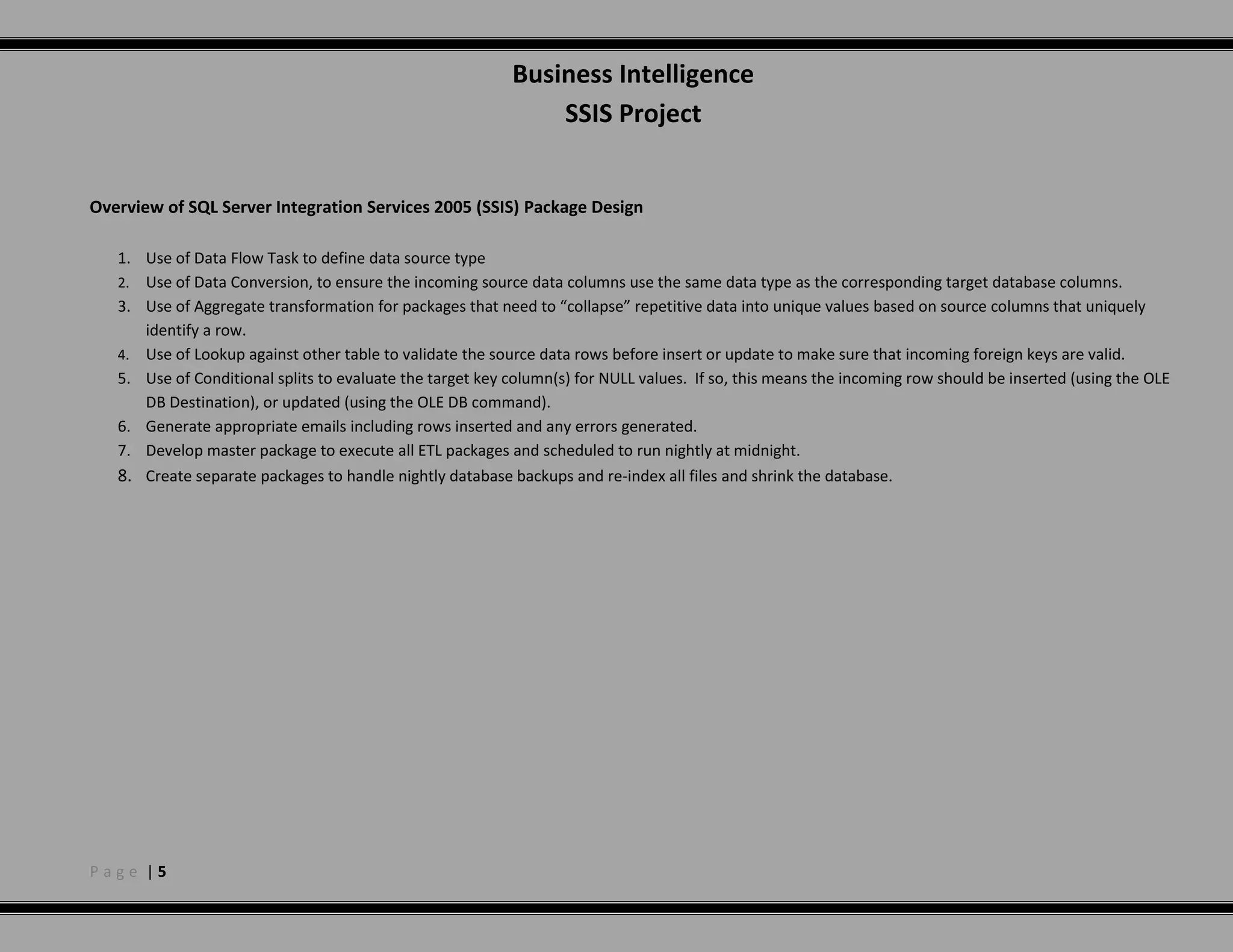 Provide adequate error handling.