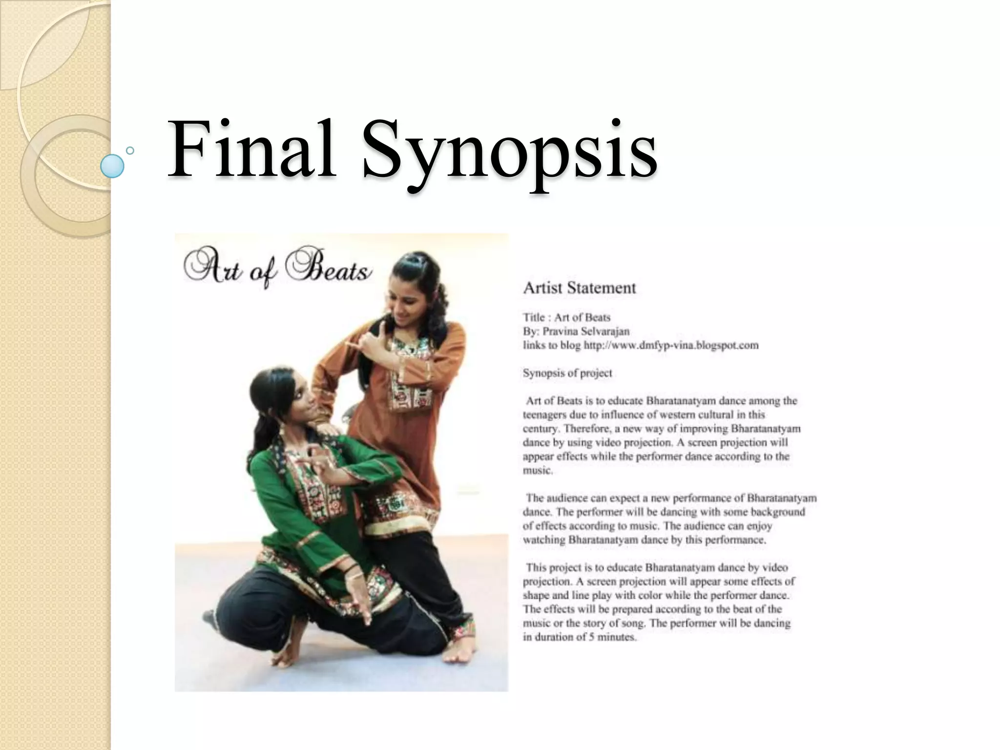 Final Synopsis
 