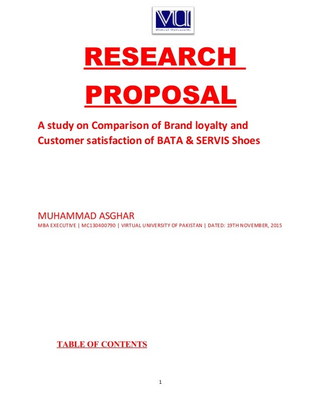 Dissertation proposal brand loyalty