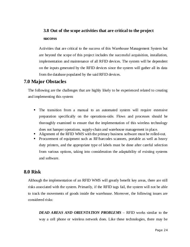 Scope of inventory management system