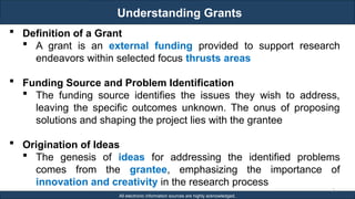 Grant Project Definition Writing Research Grant Proposals : Project Proposals | PPTX