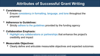 Writing Research Grant Proposals : Project Proposals | PPTX