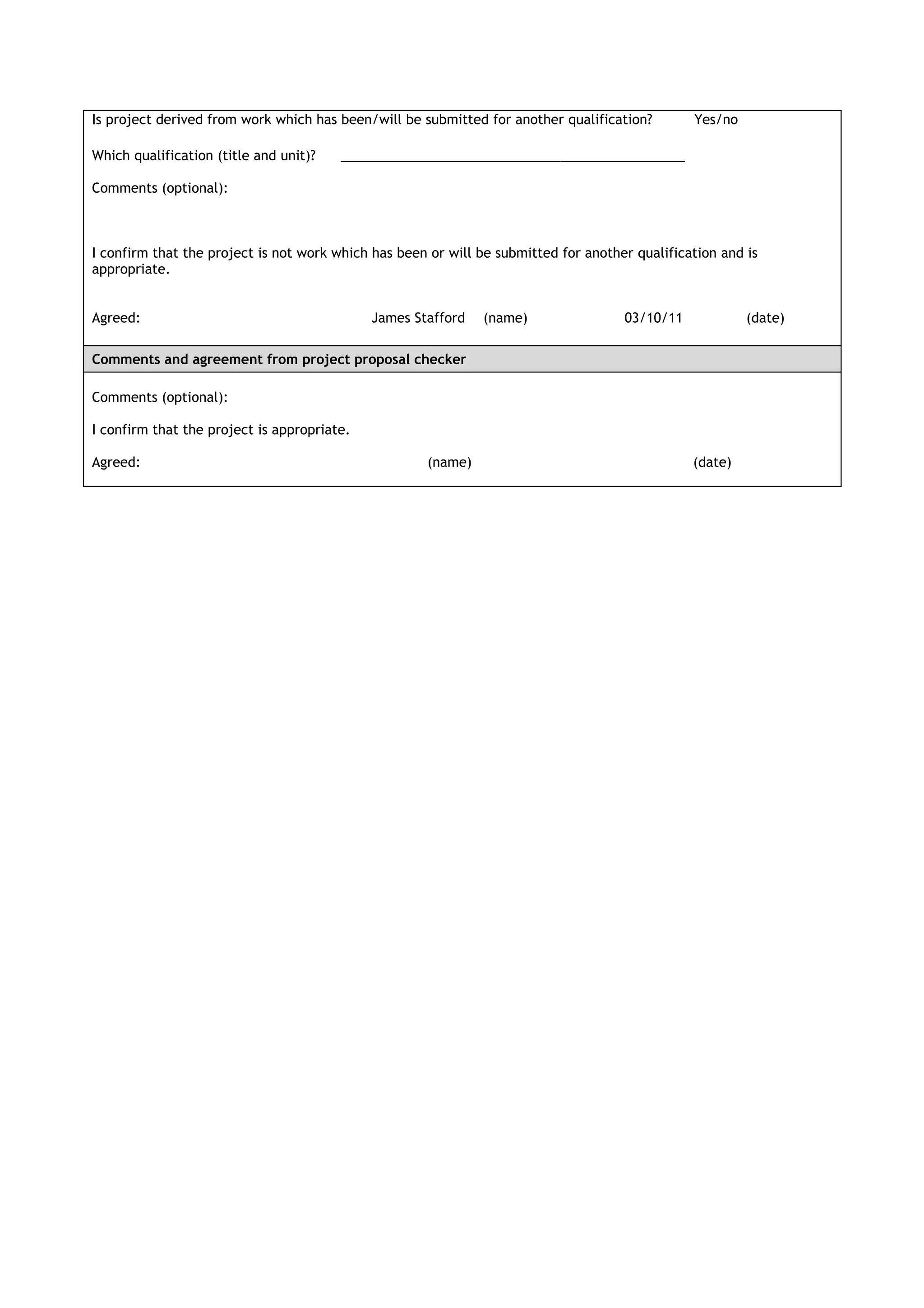 Project proposal form