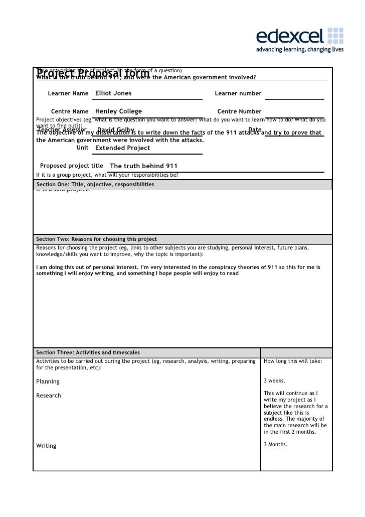 Project proposal form