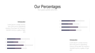 Our Percentages
Your great subtitle write here
Introduction
Lorem Ipsum is simply dummy
text of the print to typesetting
industry. If has been the industry's
standard dummy a galley of type
and
Introduction
Lorem Ipsum is simply dummy
text of the print to typesetting
industry. If has been the industry's
standard dummy a galley of type
and
1
2
3
4
1
2
3
4
 