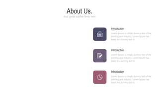 About Us.
Your great subtitle write here
Introduction
Lorem Ipsum is simply dummy text of the
printing and industry. Lorem Ipsum has
been the dummy text to
Introduction
Lorem Ipsum is simply dummy text of the
printing and industry. Lorem Ipsum has
been the dummy text to
Introduction
Lorem Ipsum is simply dummy text of the
printing and industry. Lorem Ipsum has
been the dummy text to
 