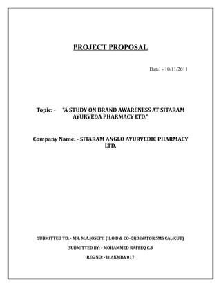 Project proposal sitaram