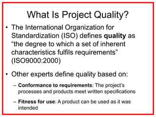 Project Quality management