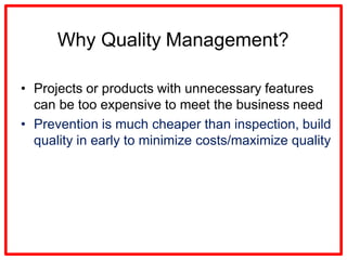 Project Quality management