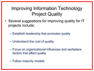 Project Quality management