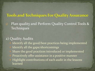 PROJECT QUALITY MANAGEMENT for Project.ppt