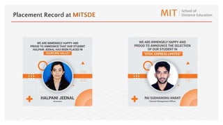 Placement Record at MITSDE
 