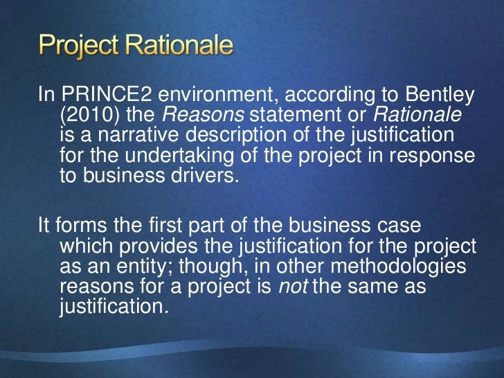 example of business plan rationale
