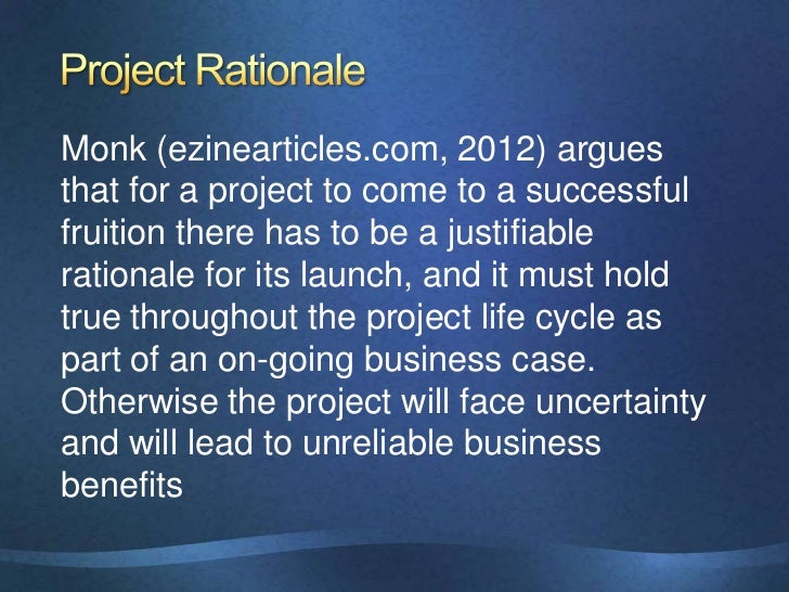 Sample Rationale For A Module Project Rationale Example : Formulating a convincing rationale for a ...