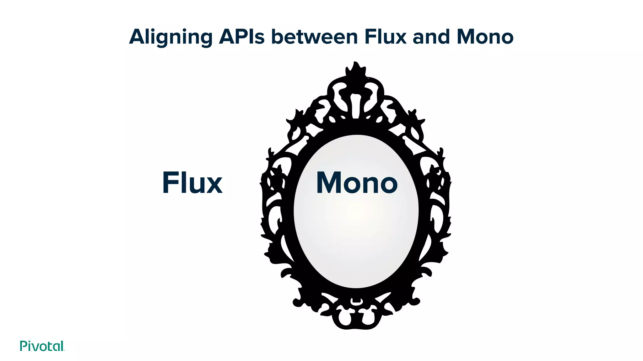 Flux Mono
Aligning APIs between Flux and Mono
 