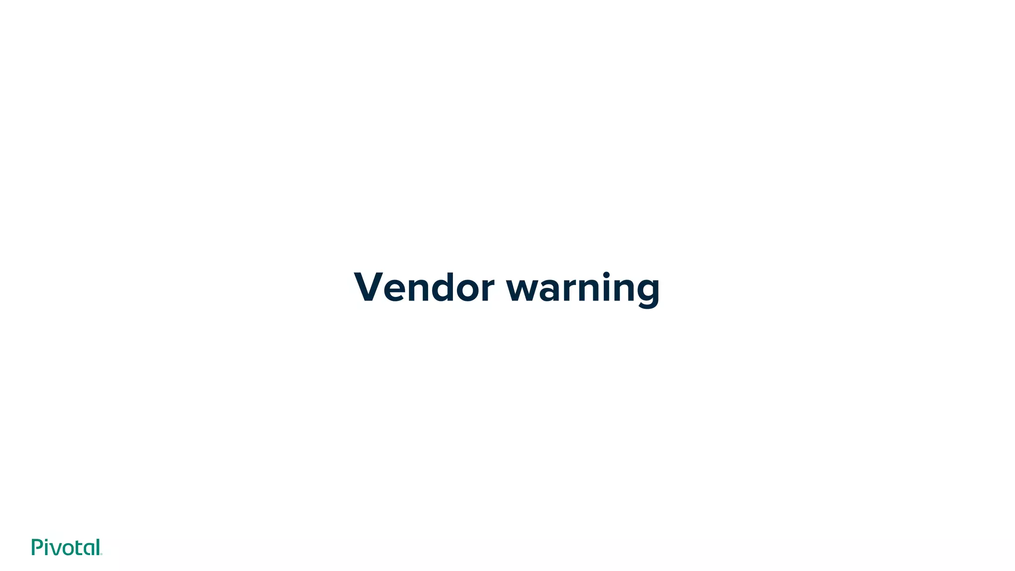 Vendor warning
 