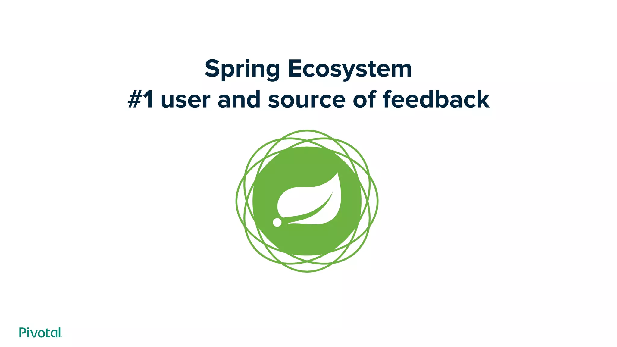 Spring Ecosystem
#1 user and source of feedback
 
