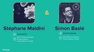 Stéphane Maldini
Senior Product Manager
& Lead Engineer
Project Reactor, Pivotal
&
@smaldini
Simon Baslé
@simonbasle
Staff...