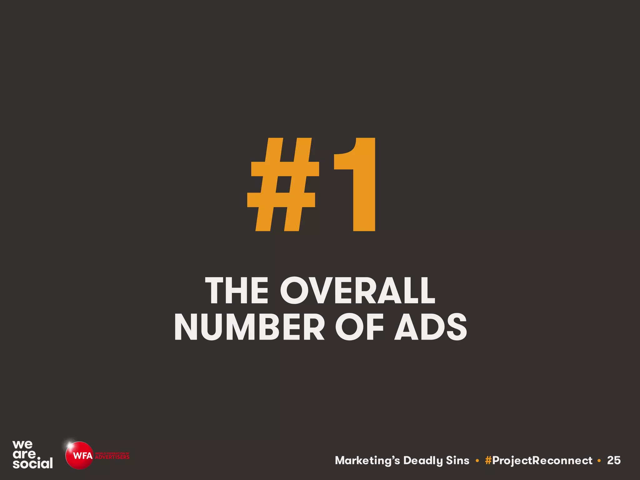Marketing’s Deadly Sins • #ProjectReconnect • 25
#1
THE OVERALL
NUMBER OF ADS
 