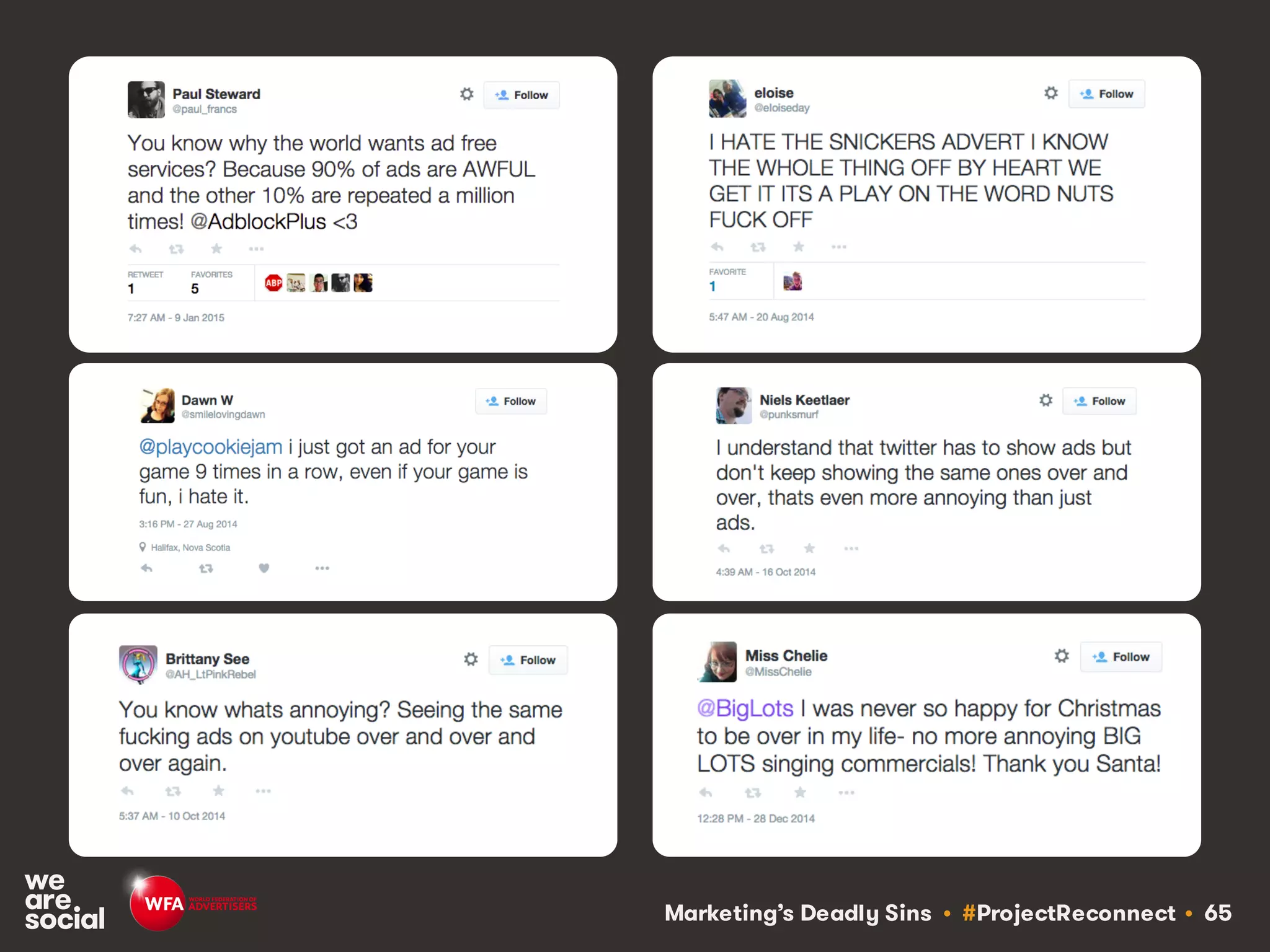 Marketing’s Deadly Sins • #ProjectReconnect • 65
 