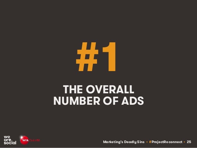 Marketing’s Deadly Sins • #ProjectReconnect • 25
#1
THE OVERALL
NUMBER OF ADS
 
