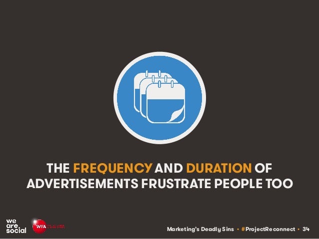 Marketing’s Deadly Sins • #ProjectReconnect • 34
THE FREQUENCY AND DURATION OF
ADVERTISEMENTS FRUSTRATE PEOPLE TOO
 