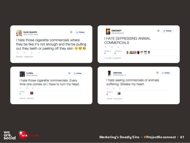 Marketing’s Deadly Sins • #ProjectReconnect • 61
 