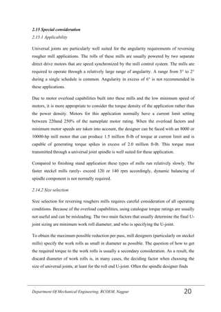 Reversing Rougher DESIGN ANALYSIS OF UNIVERSAL JOINT SHAFT FOR ROLLING MILLS | PDF
