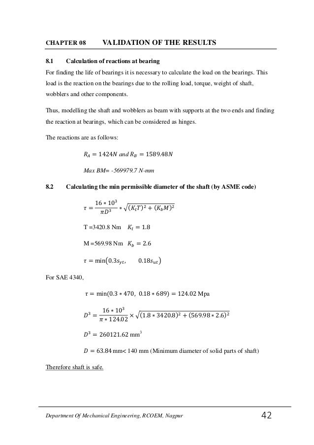 DESIGN ANALYSIS OF UNIVERSAL JOINT SHAFT FOR ROLLING MILLS