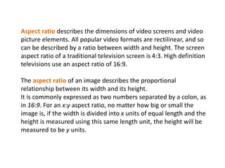Screen Format HDTV Technology and Scanning Techniques | PPTX
