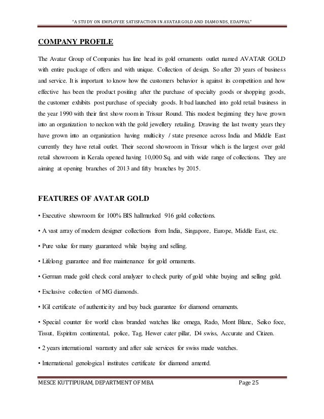project report on employee