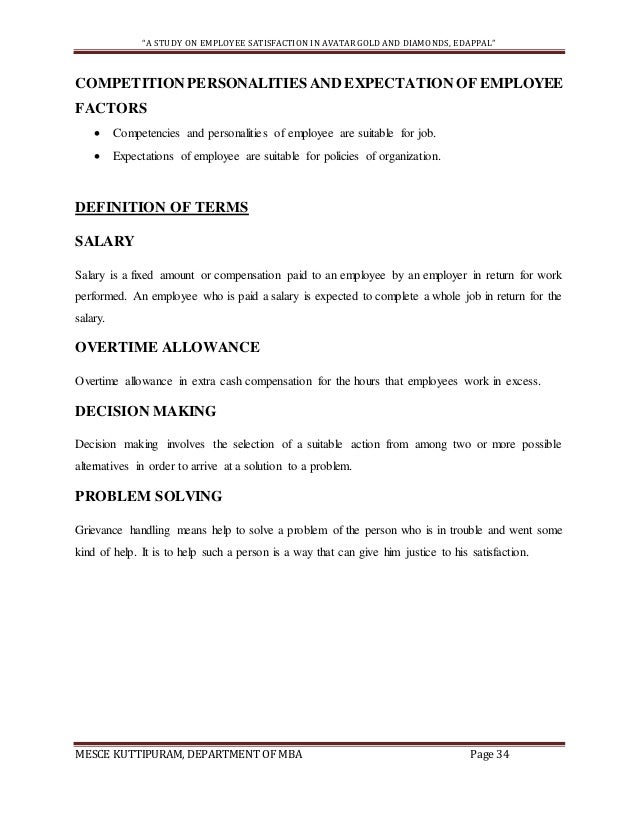 employee expectation list