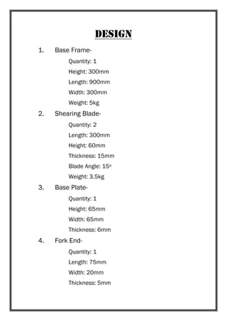 Shearing Inspection Report.pdf Pneumatic Sheet Metal Shearing Machine - Project report | PDF