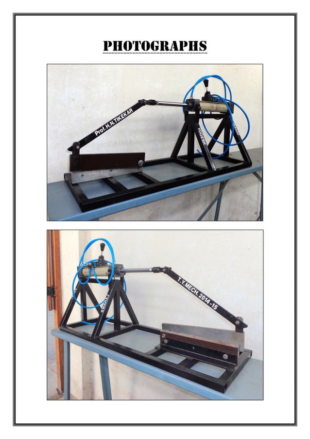 Pneumatic Sheet Metal Shearing Machine Project report
