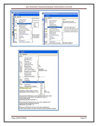 BIO-INSPIRED TRANSFEOMORAL PROSTHESIS SYSTEM
Dept. of ECE, PESSE Page 29
 