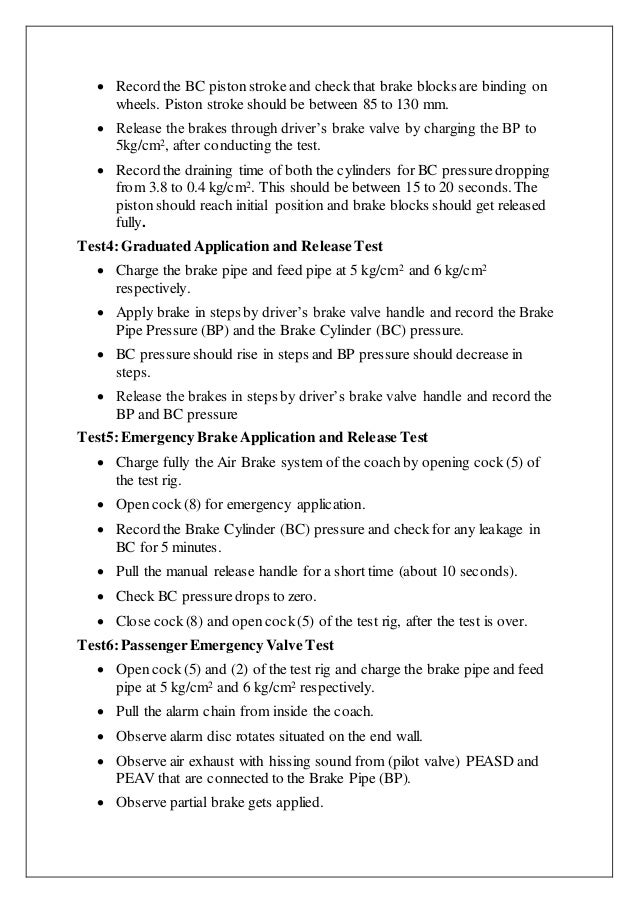 Air Brake Chamber Stroke Chart