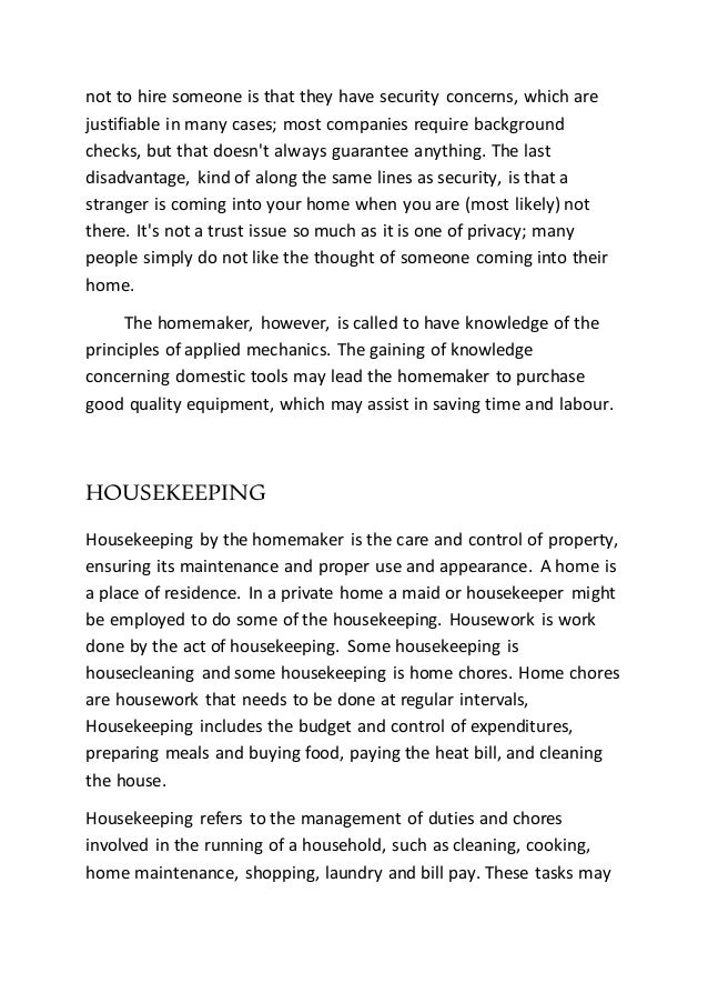 housekeeper chores