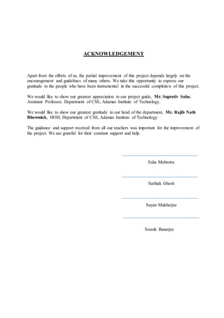 Project Completion Acknowledgment Project report | DOCX