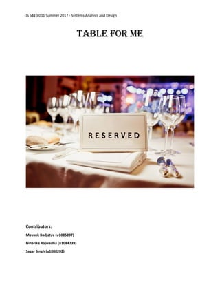 Table Reservation System