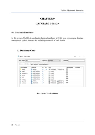 Online Electronic Shopping Project Report Final Year | PDF