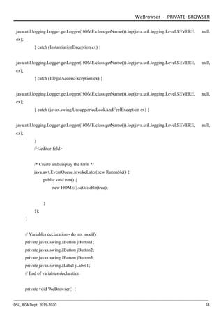 Project report - Web Browser in Java by Devansh Koolwal | PDF