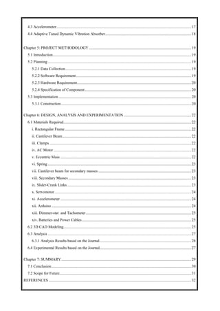 Project report on Adaptive Tuned Dynamic Vibration Absorber | PDF