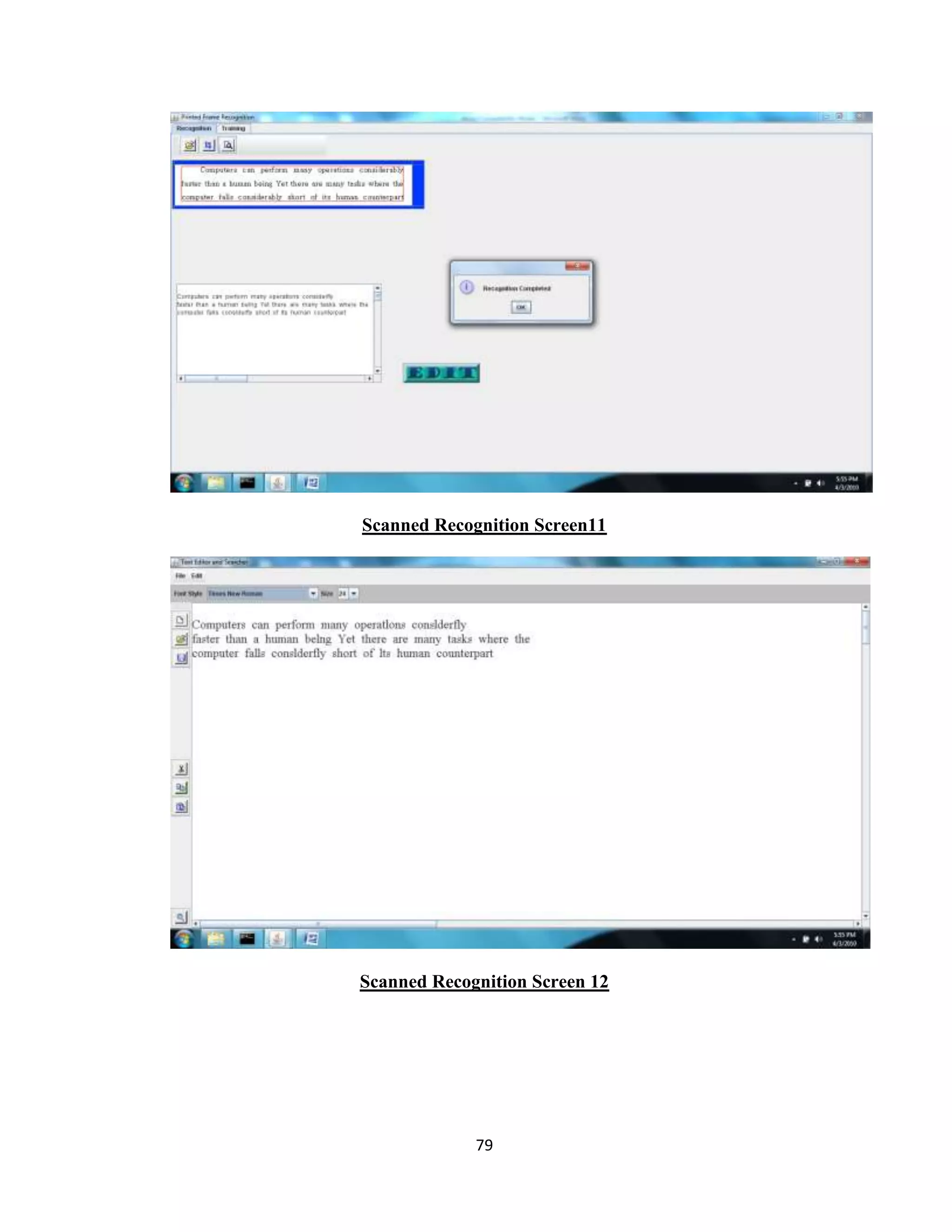 Scanned Recognition Screen11 
Scanned Recognition Screen 12 
79 
 