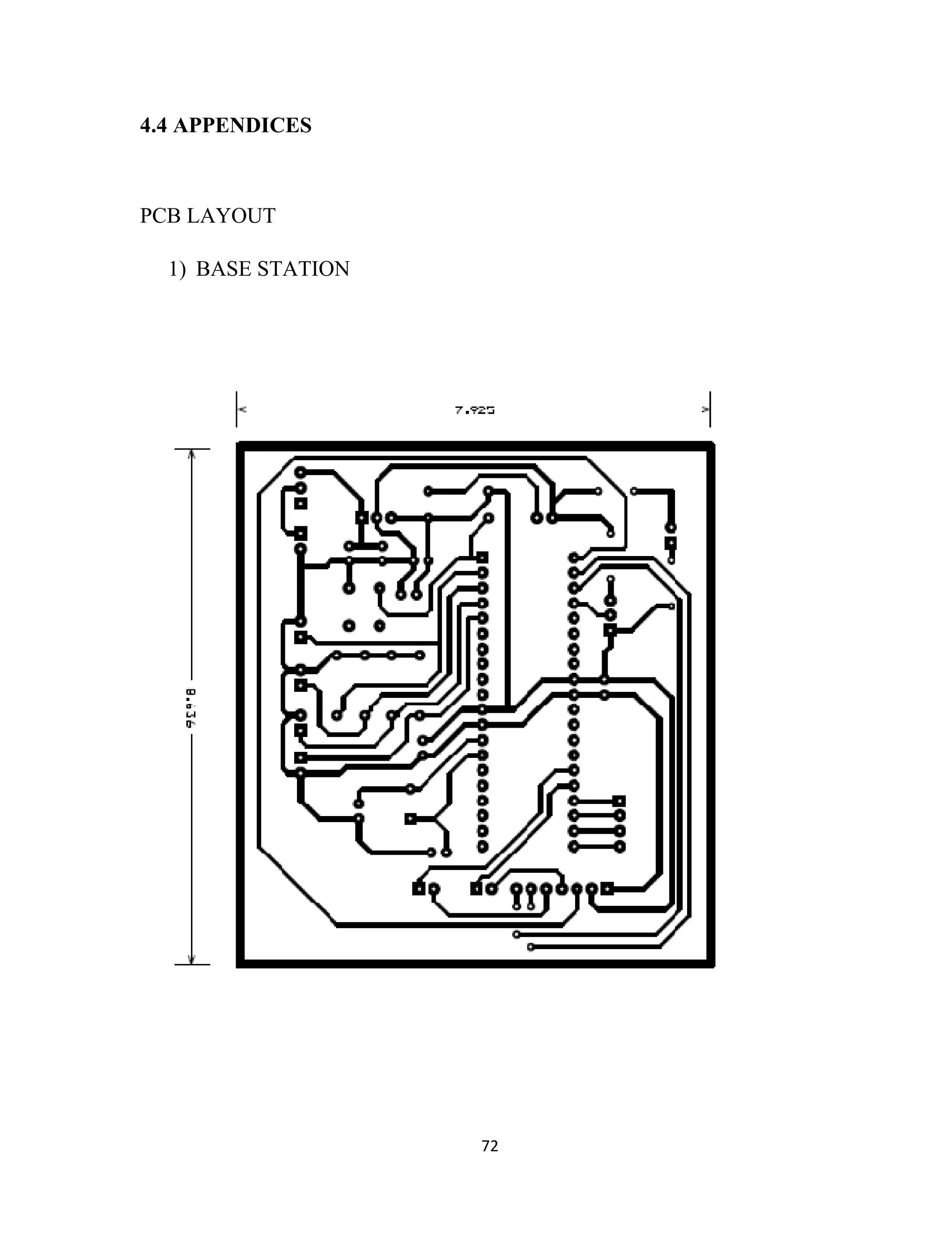 72
4.4 APPENDICES
PCB LAYOUT
1) BASE STATION
 