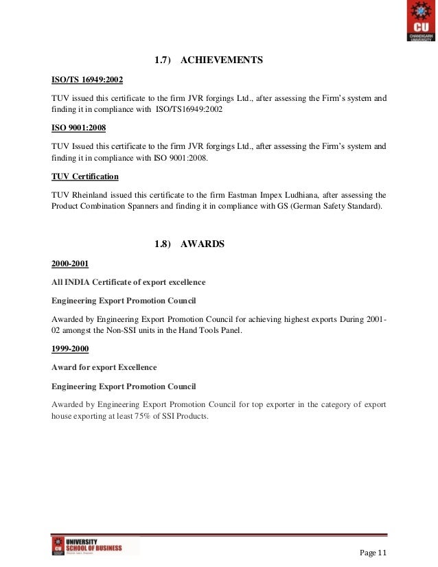 Export Import And Documentation Project Report