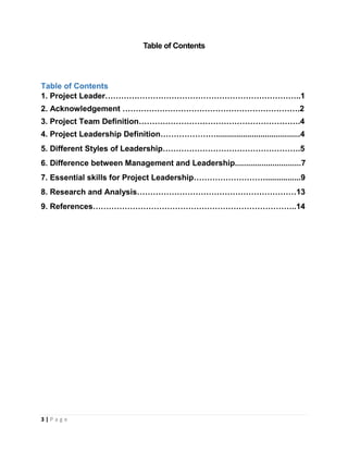 Project Leadership | PDF