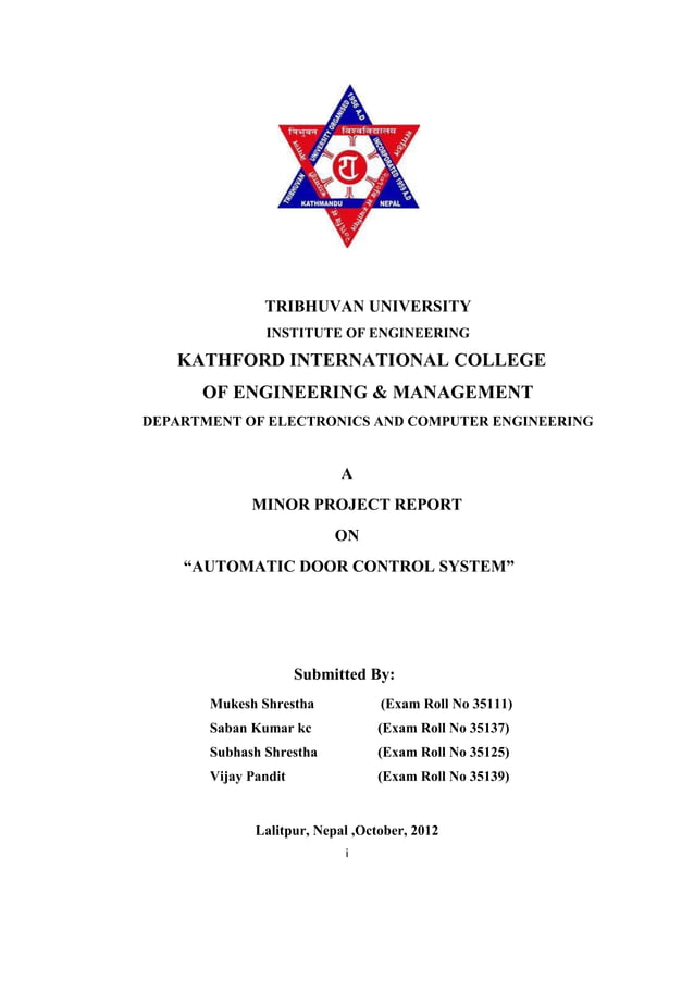 Automatic Door Control System PDF