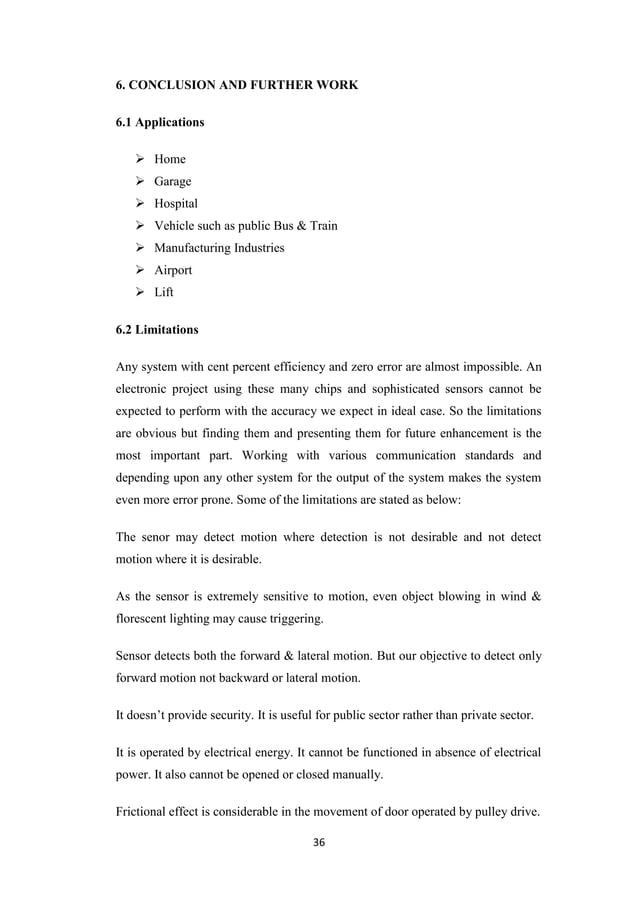 Minor Project Report Automatic Door Control System PDF