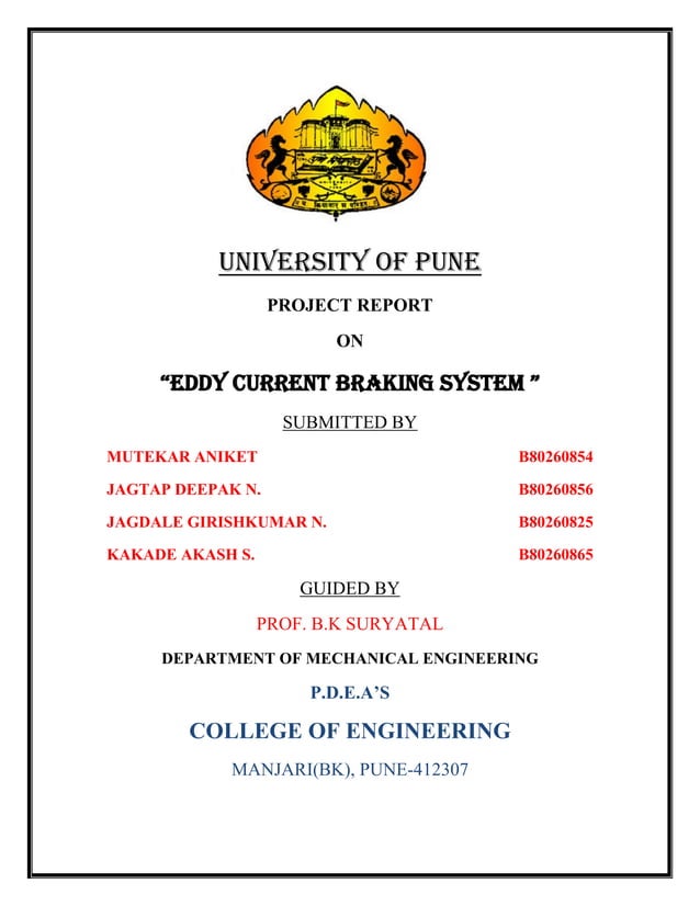 Eddy Current Braking System PDF