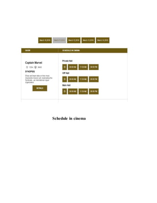 Schedule in cinema
 